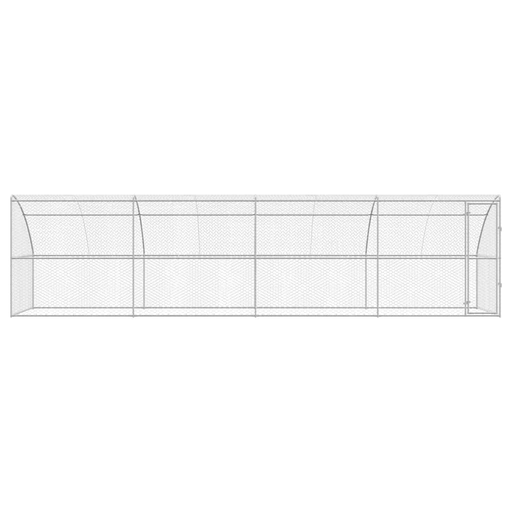 Hundekäfig 4 pcs Silber 8 x 2 x 2 m Verzinkter Stahl