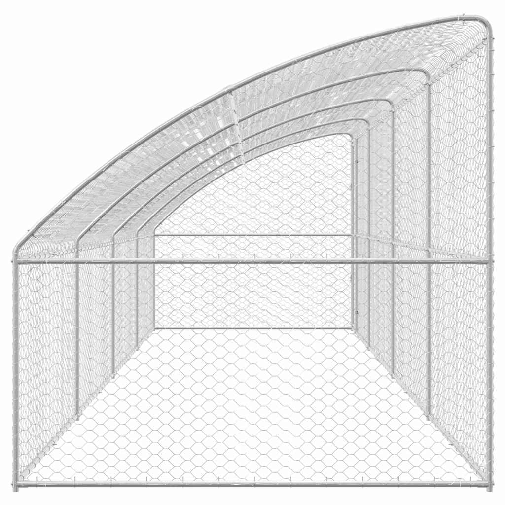Hundekäfig 4 pcs Silber 8 x 2 x 2 m Verzinkter Stahl