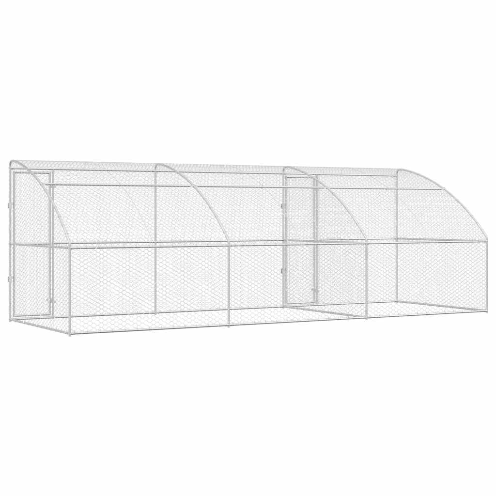 Hundekäfig 3 pcs Silber 6 x 2 x 2 m Verzinkter Stahl