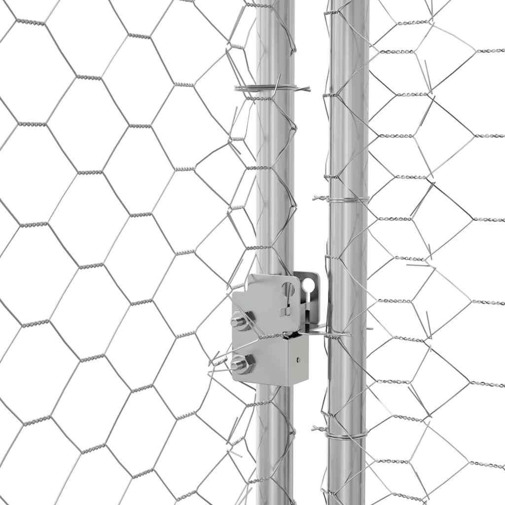 Hundekäfig 4 pcs Silber 8 x 2 x 2 m Verzinkter Stahl