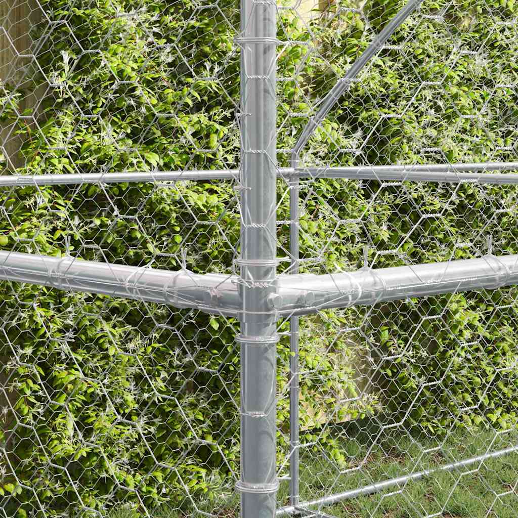 Hundekäfig 4 pcs Silber 8 x 2 x 2 m Verzinkter Stahl