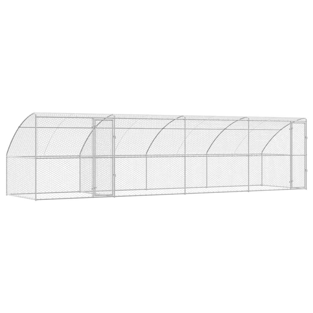 Hundekäfig 4 pcs Silber 8 x 2 x 2 m Verzinkter Stahl