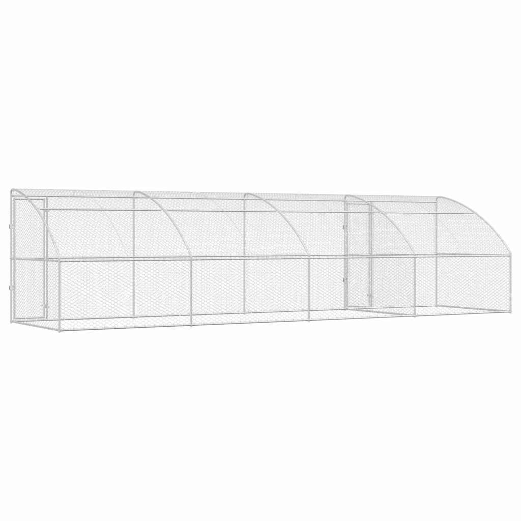 Hundekäfig 4 pcs Silber 8 x 2 x 2 m Verzinkter Stahl