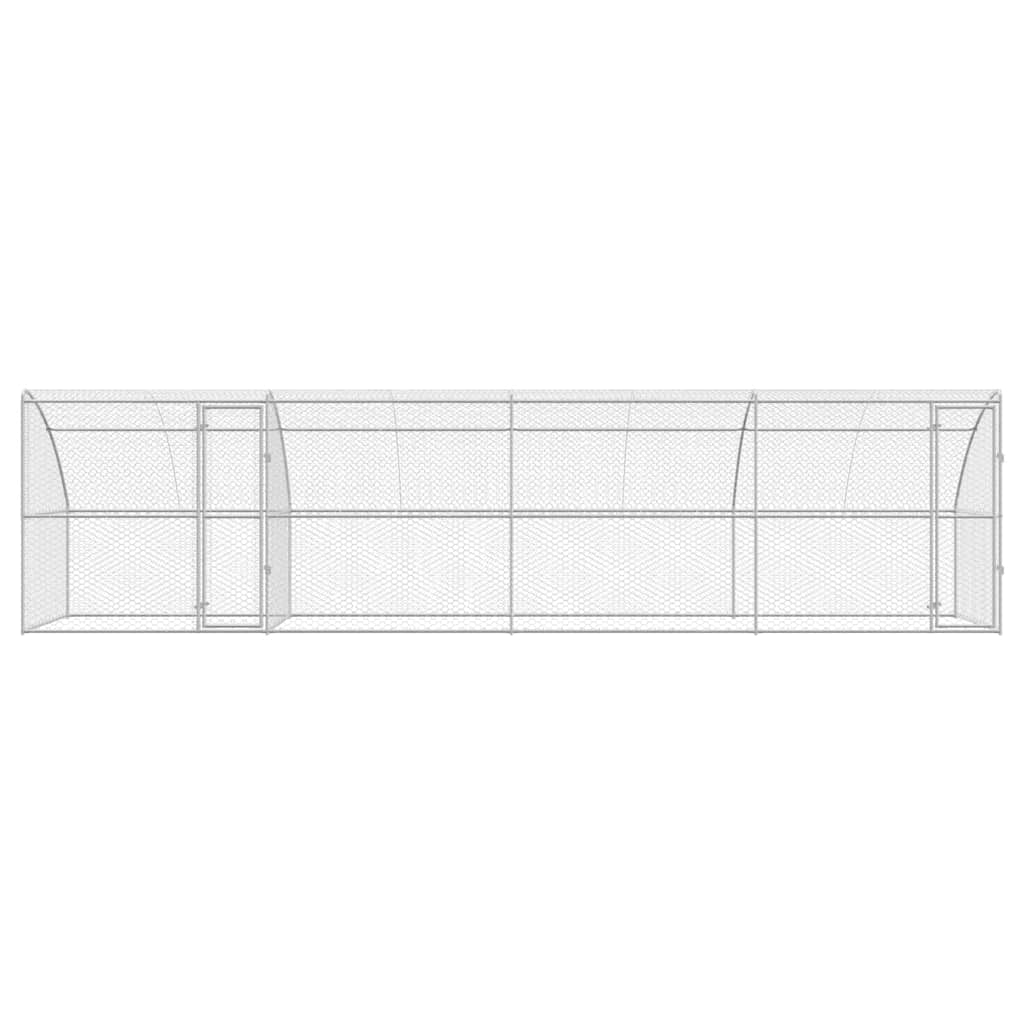Hundekäfig 4 pcs Silber 8 x 2 x 2 m Verzinkter Stahl