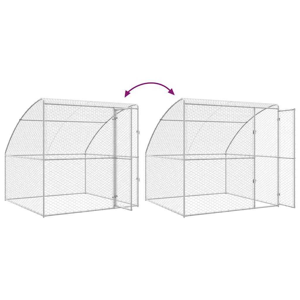 Hundekäfig 4 pcs Silber 8 x 2 x 2 m Verzinkter Stahl