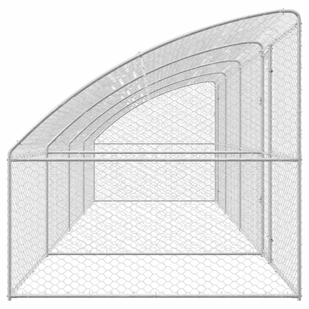 Hundekäfig 4 pcs Silber 8 x 2 x 2 m Verzinkter Stahl