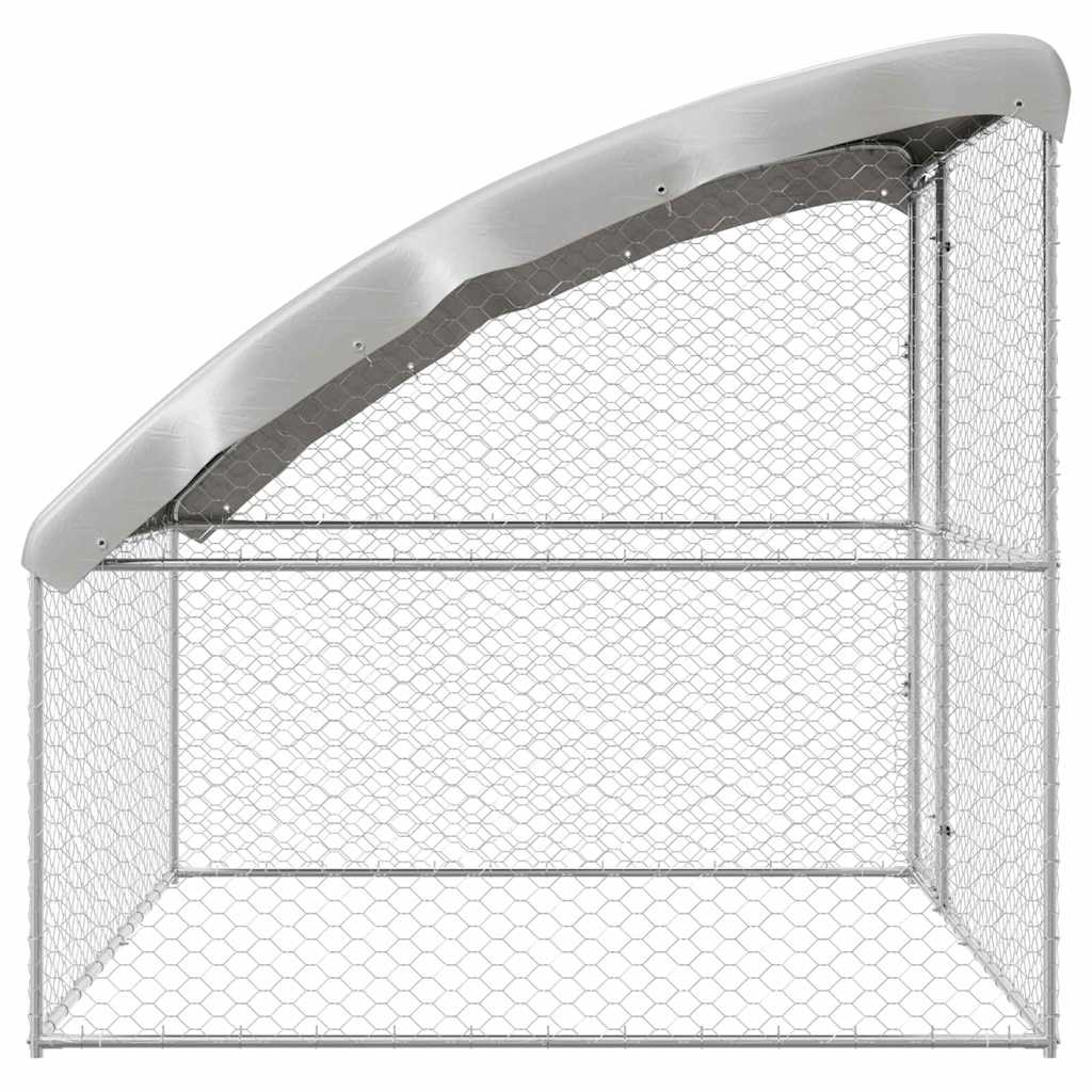 Hundekäfig mit Speicher Silber 2 x 2 x 2 m Verzinkter Stahl