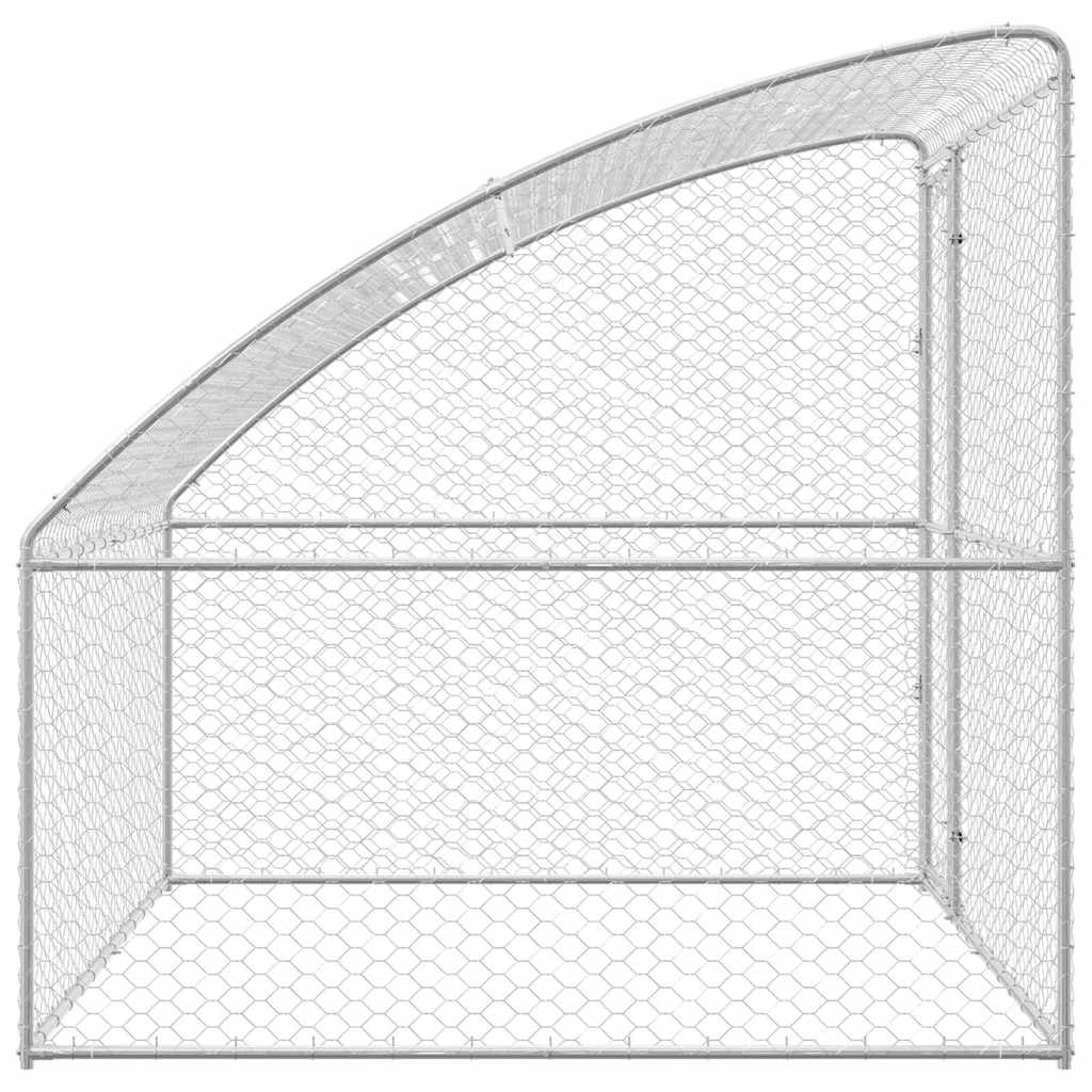 Hundekäfig mit Speicher Silber 2 x 2 x 2 m Verzinkter Stahl