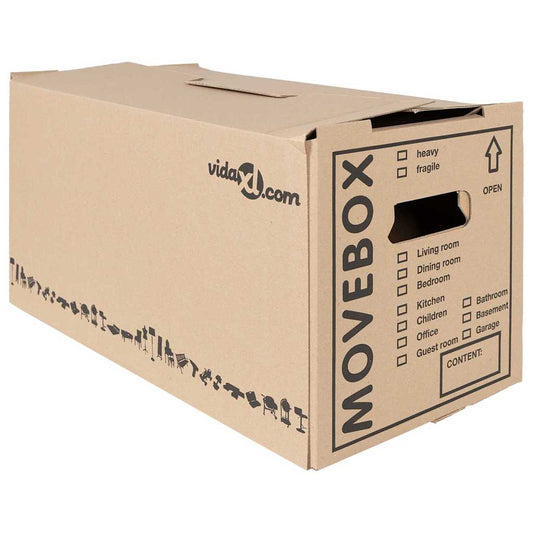 Moving Box with Storage 20 pcs Natural 59 x 31.5 x 31.5 cm Cardboard