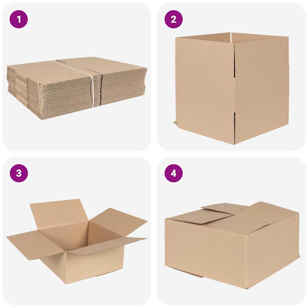 Faltbox mit Speicher 50 pcs Natur 30 x 30 x 15 cm Karton