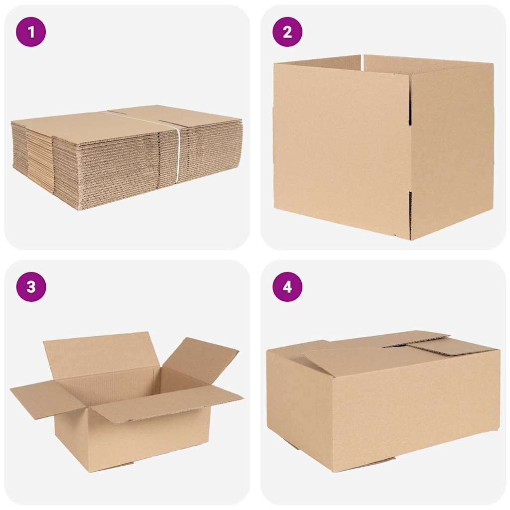 Folding box with storage 50 pcs Natural 35 x 24 x 15 cm Cardboard