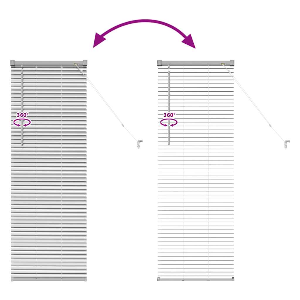 Aluminium venetian blinds, silver, 130 x 45 cm