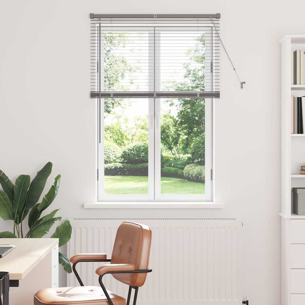 Silver Slat Blinds 130 x 95 cm Aluminum