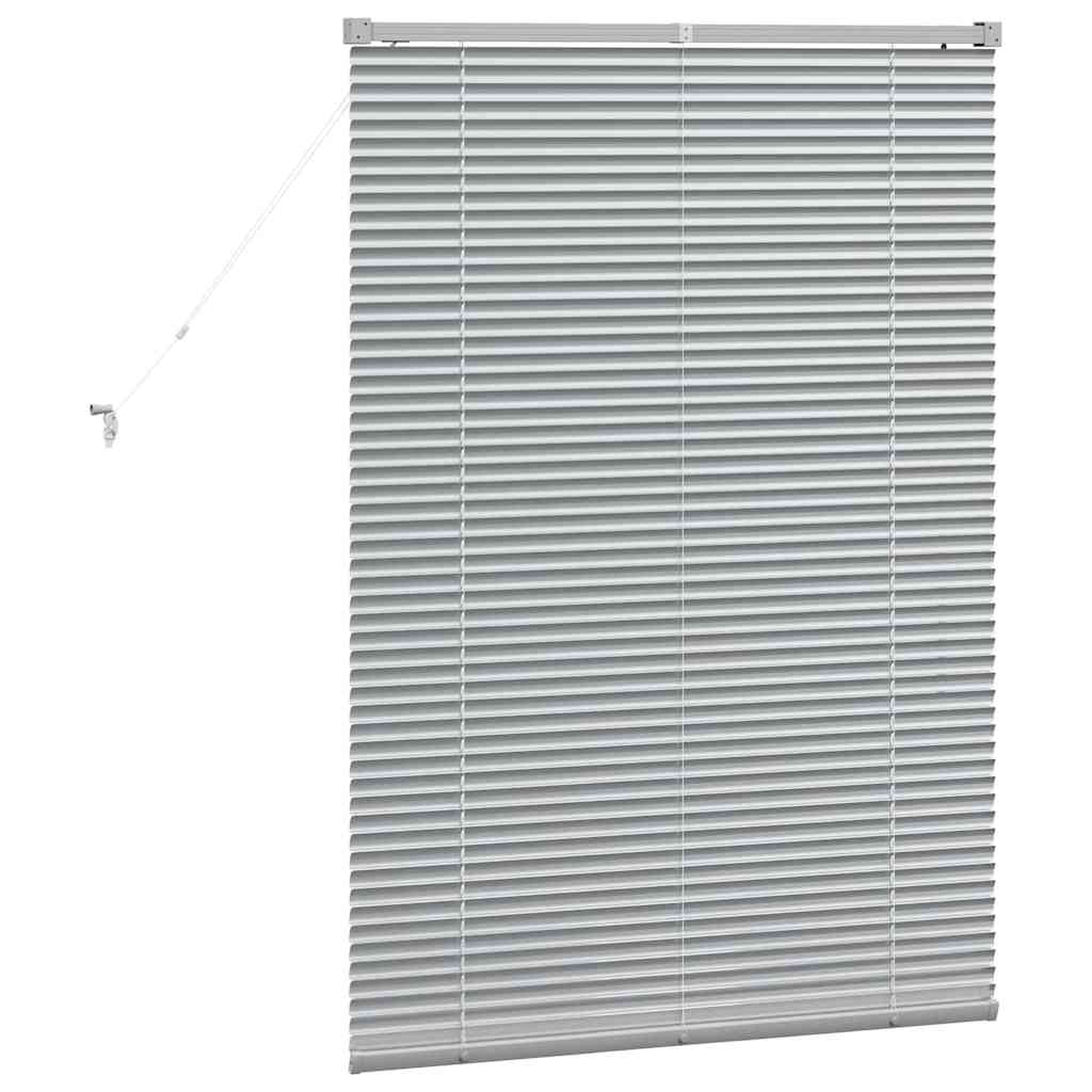 Silver Slat Blinds 130 x 95 cm Aluminum
