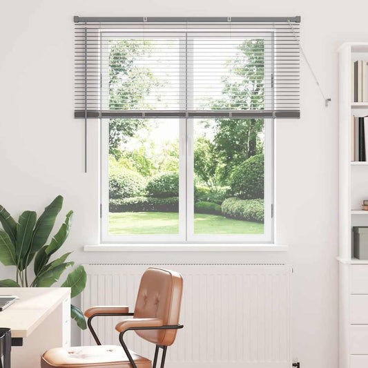 Silver Slat Blinds 130 x 125 cm Aluminium