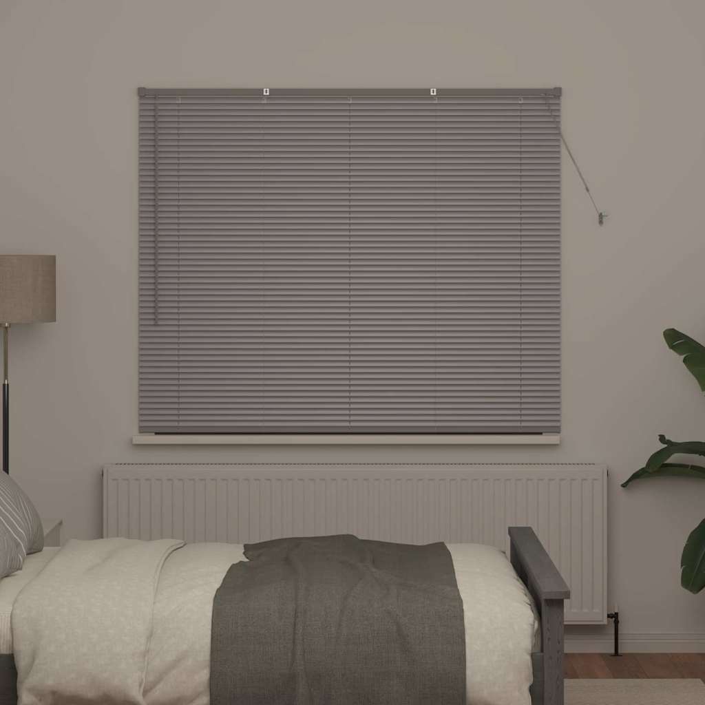 Silver Louvered Blinds 130 x 155 cm Aluminum