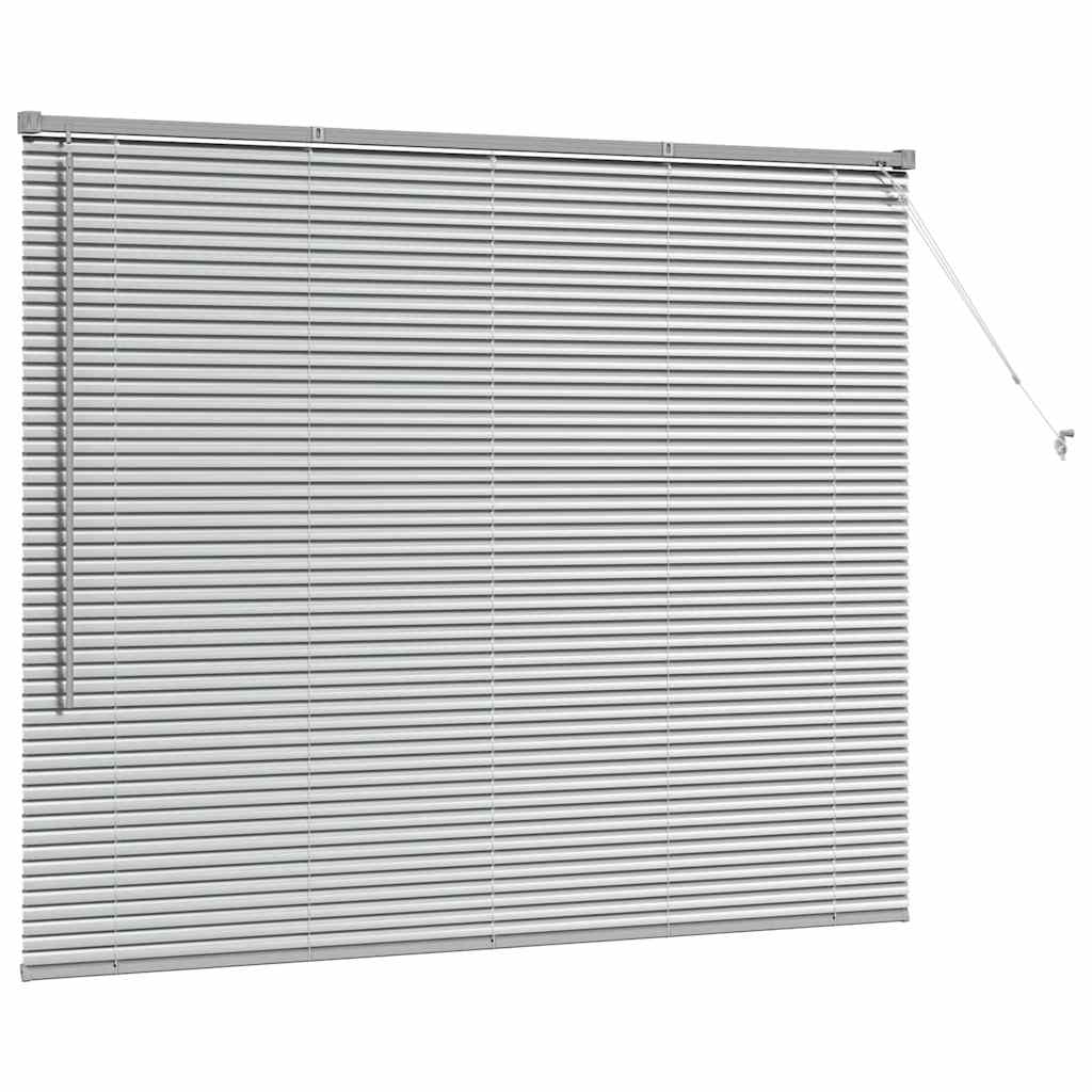 Silver Louvered Blinds 130 x 155 cm Aluminum