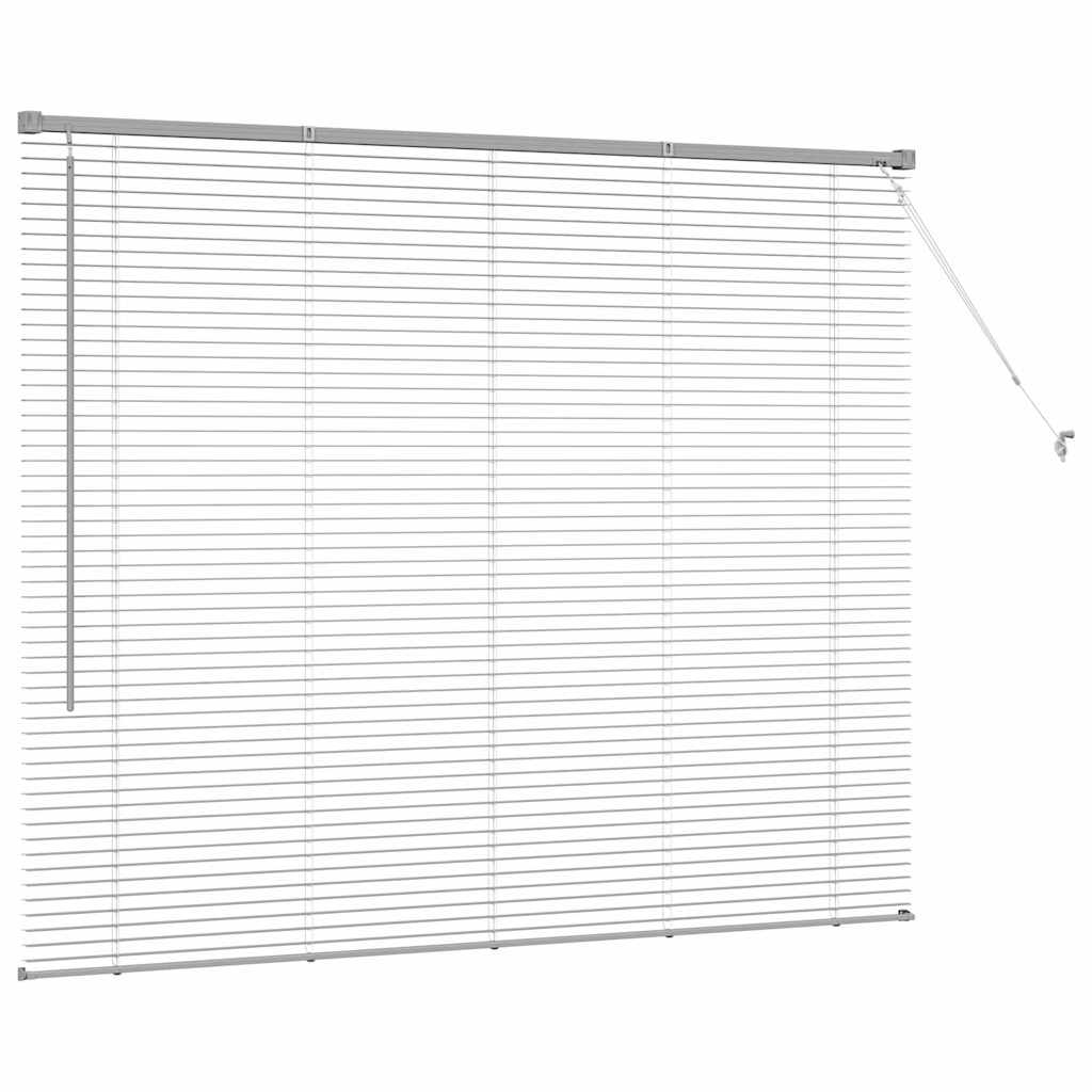 Silver Louvered Blinds 130 x 155 cm Aluminum