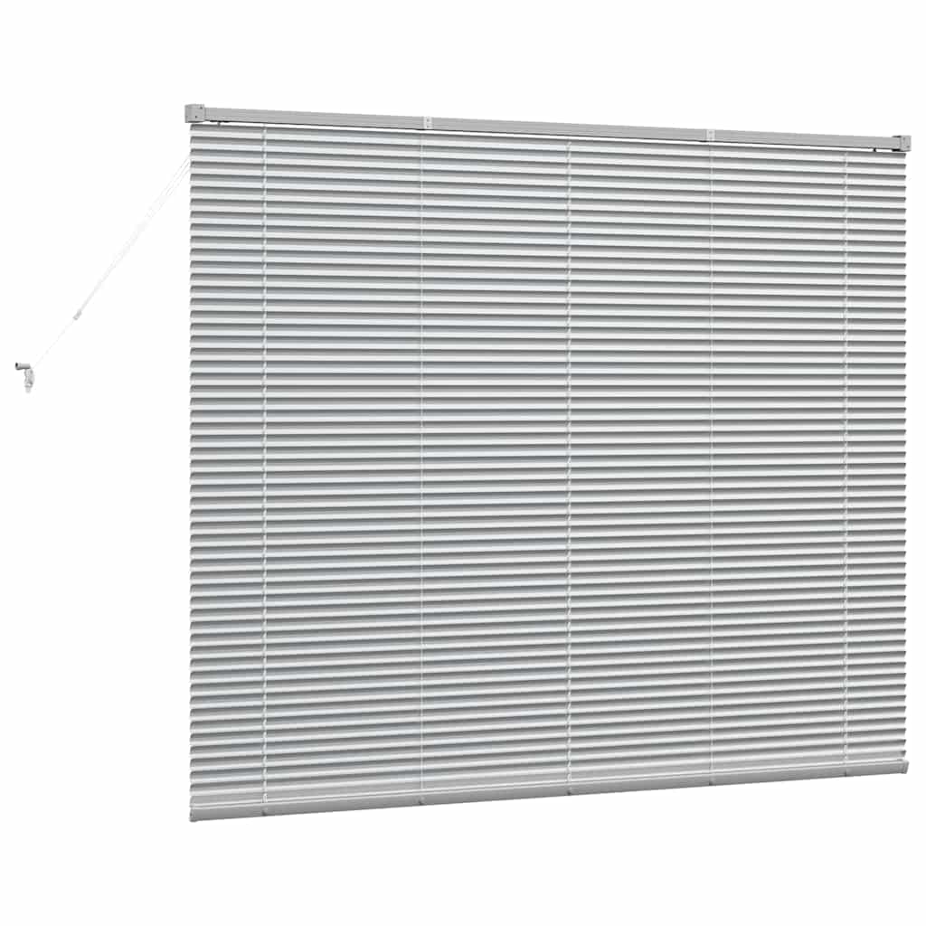 Silver Louvered Blinds 130 x 155 cm Aluminum