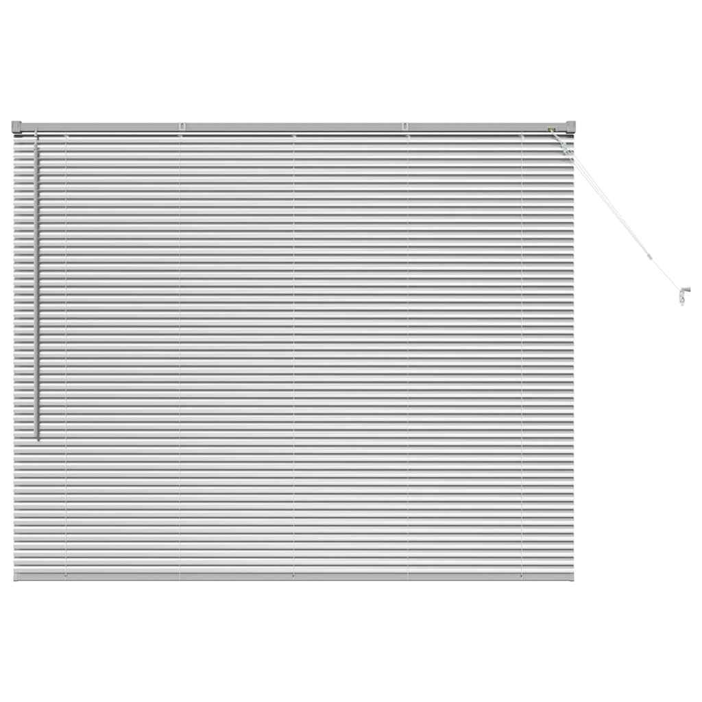 Silver Louvered Blinds 130 x 155 cm Aluminum