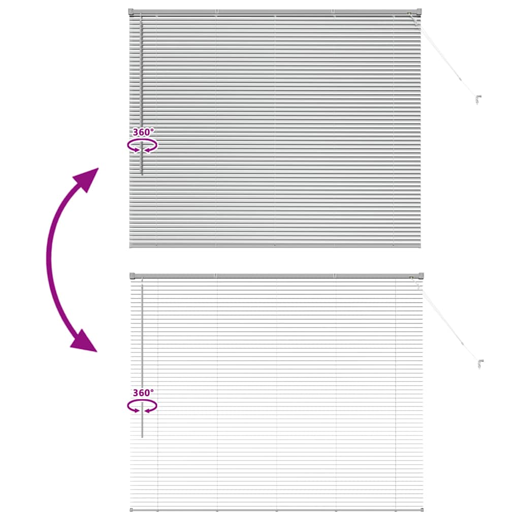 Silver Louvered Blinds 130 x 155 cm Aluminum