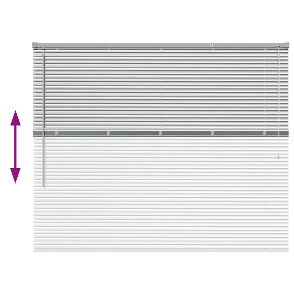 Silver Louvered Blinds 130 x 155 cm Aluminum