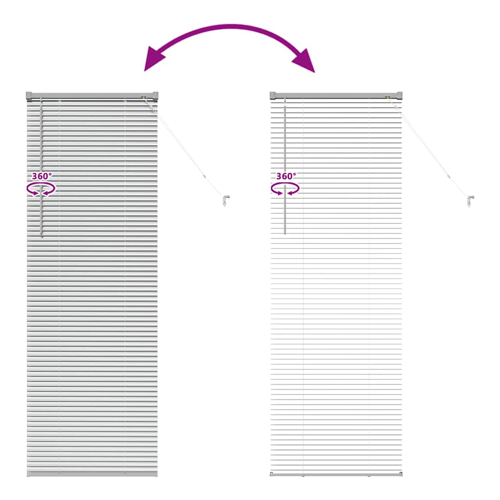 Silver Venetian Blinds 175 x 55 cm Aluminium