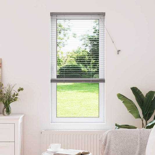 Silver slatted blinds 175 x 60 cm aluminum