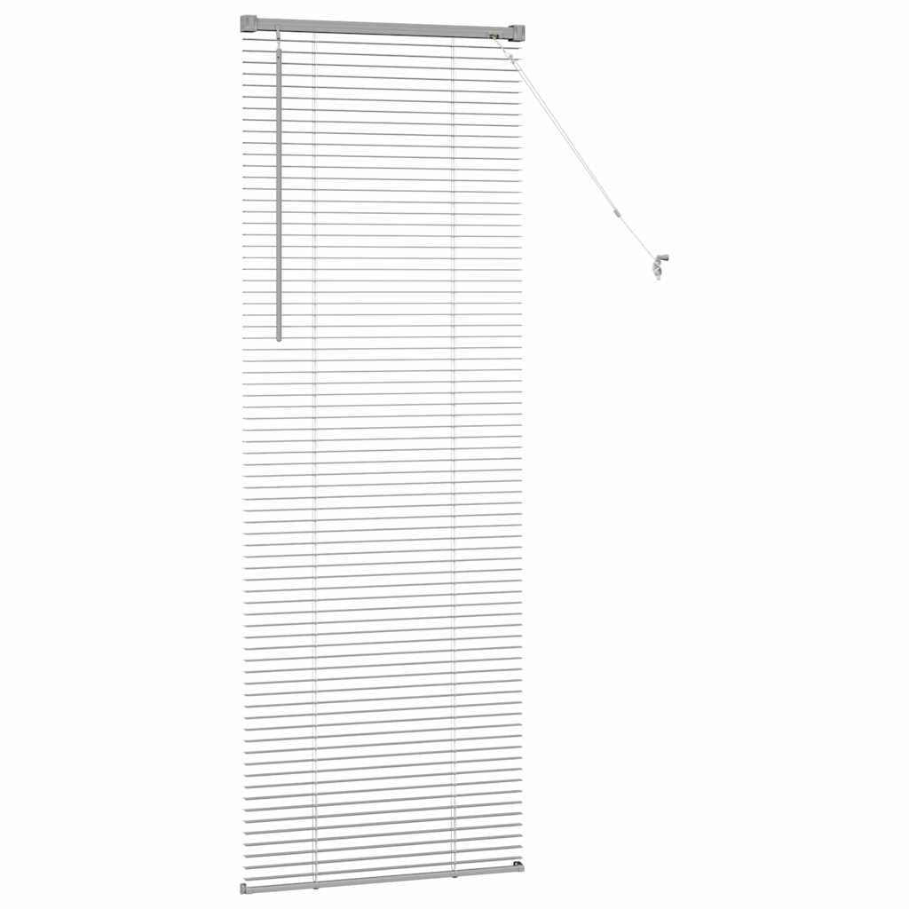 Silver slatted blinds 175 x 60 cm aluminum