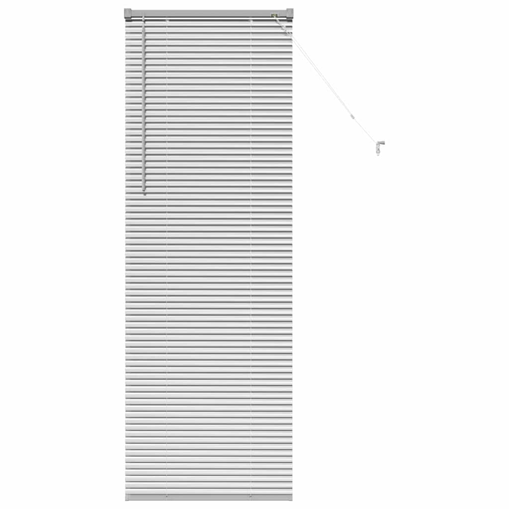 Silver slatted blinds 175 x 60 cm aluminum
