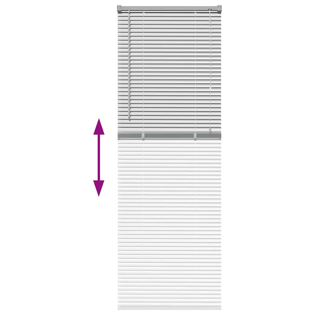 Silver slatted blinds 175 x 60 cm aluminum