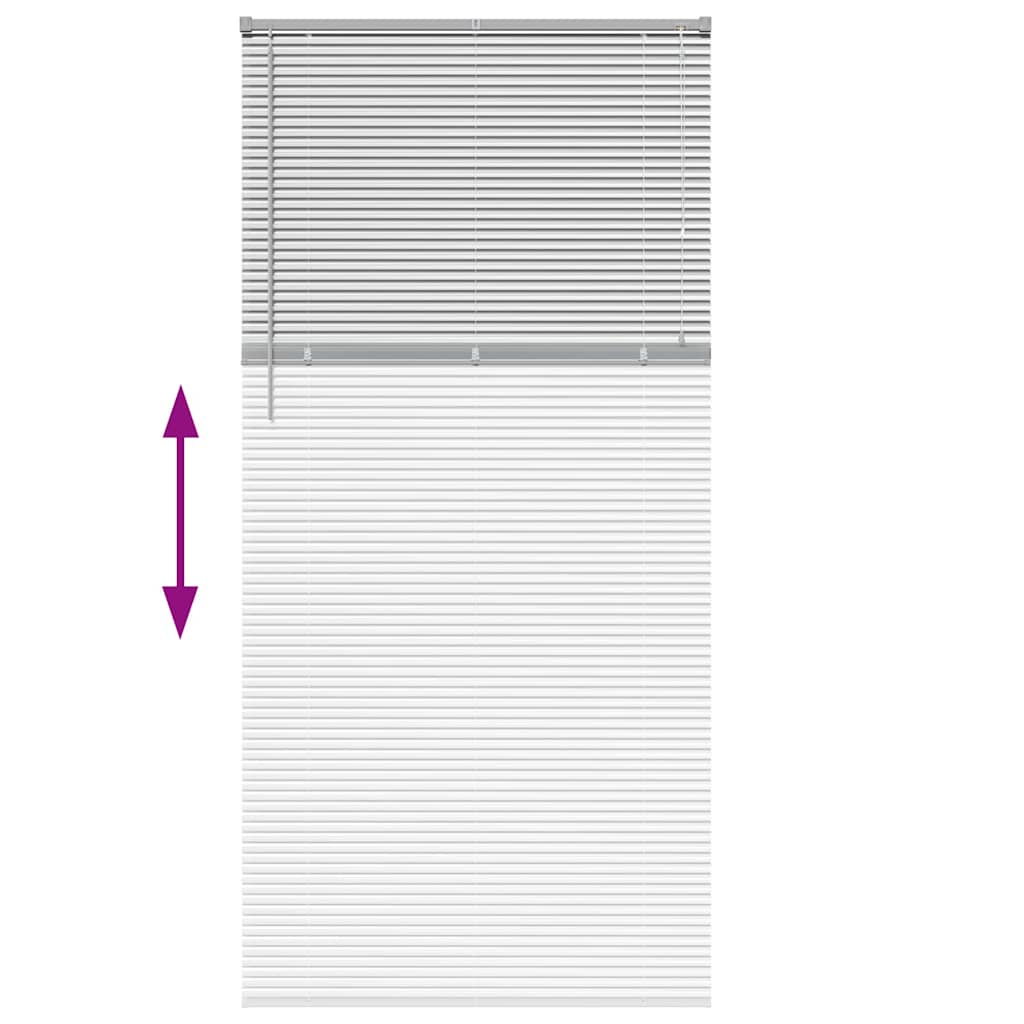 Aluminum Slat Blinds Silver 220 x 100 cm