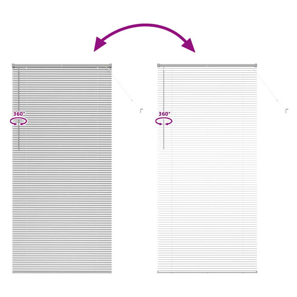 Venetian Blinds Silver 220 x 105 cm Aluminum