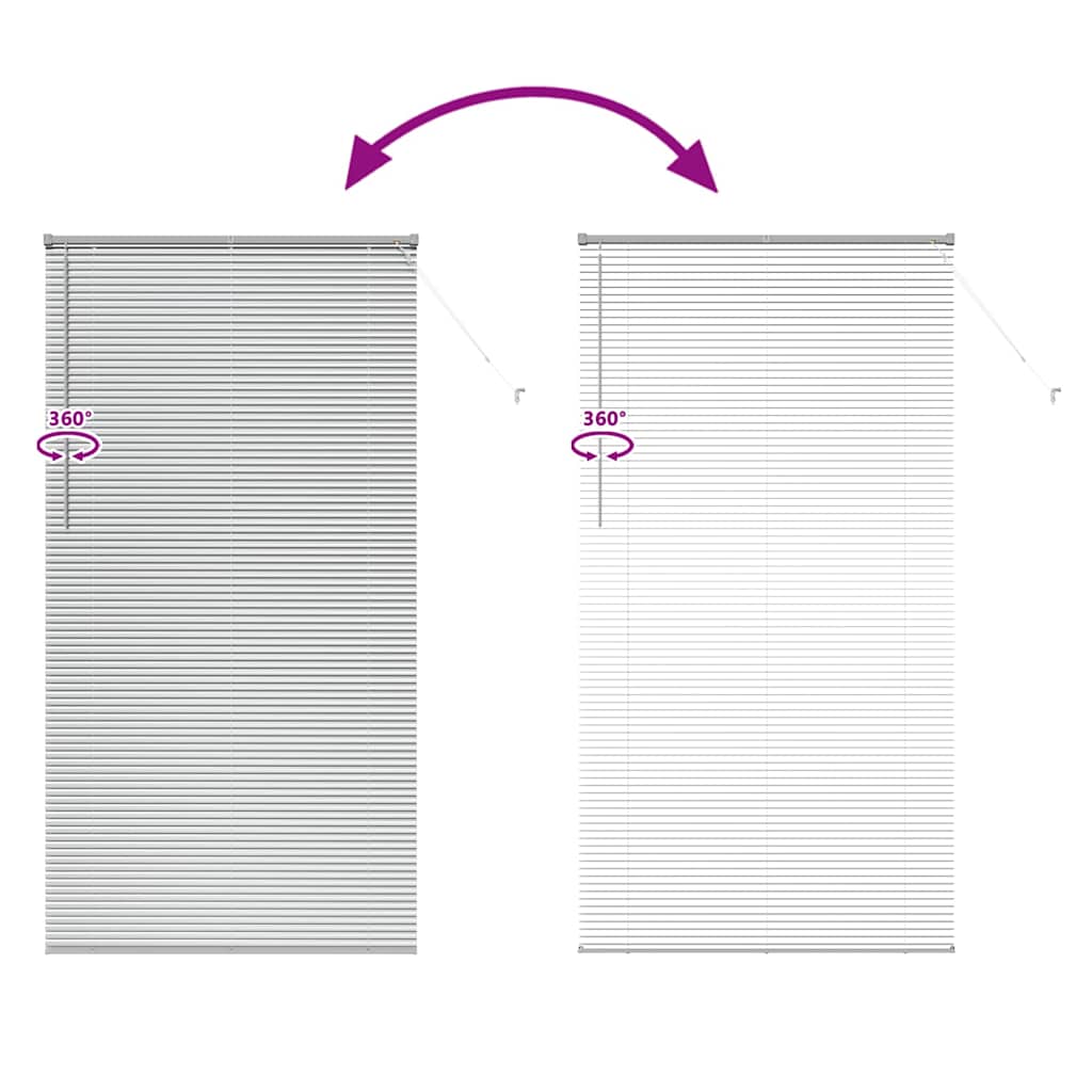 Silver Venetian Blinds 220 x 120 cm Aluminum