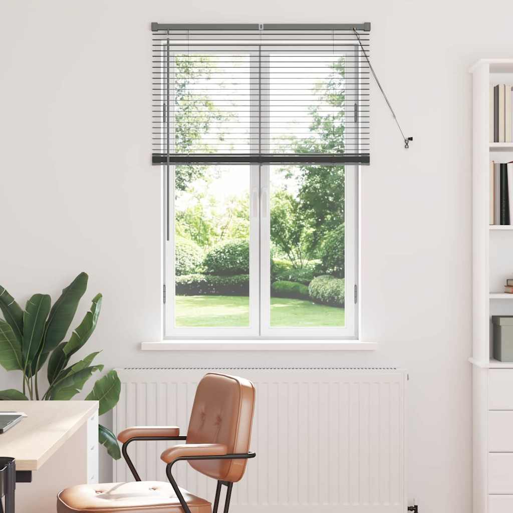 Horizontal Blinds Dark Grey 130 x 85 cm Aluminium