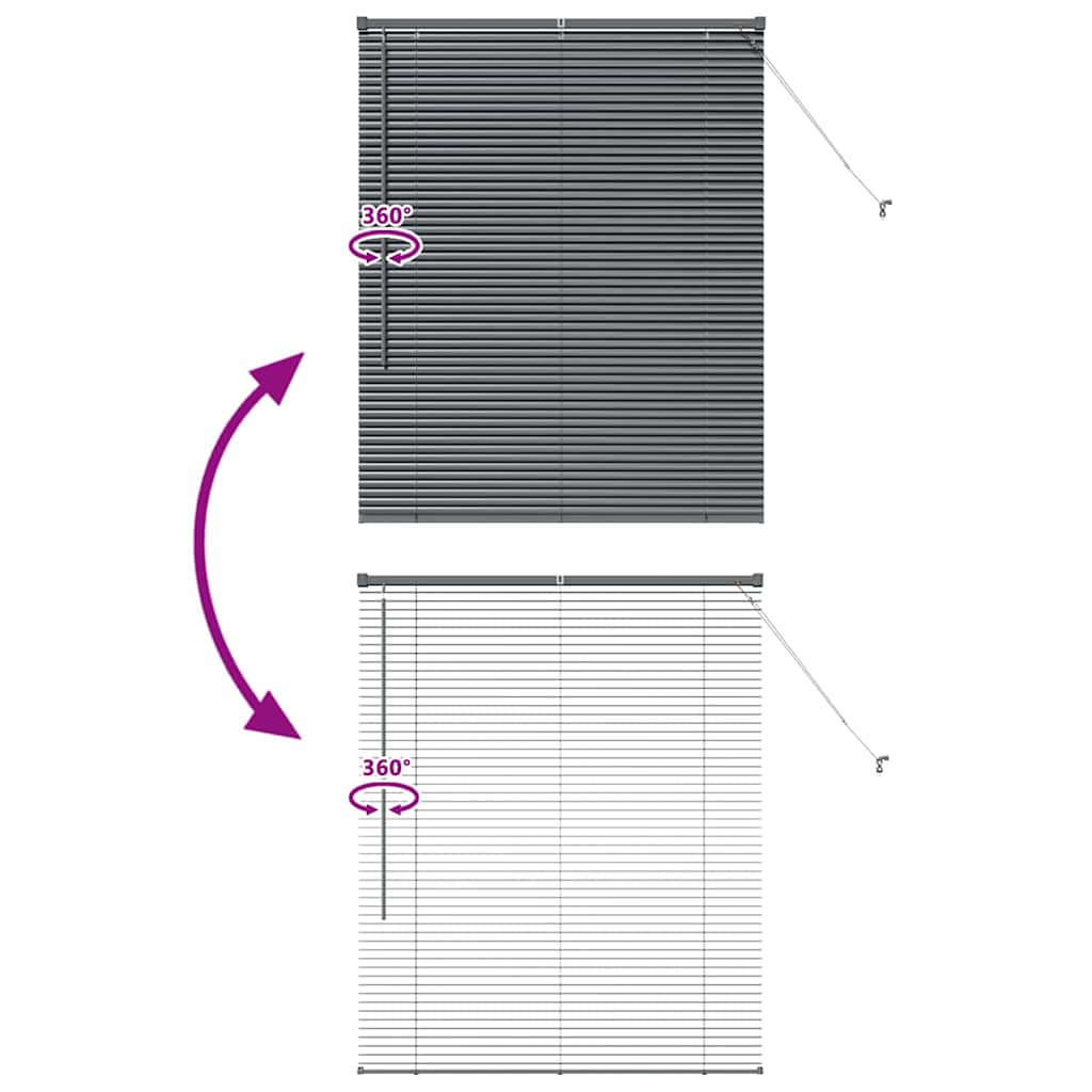 Venetian Blinds Dark Grey 130 x 100 cm Aluminium