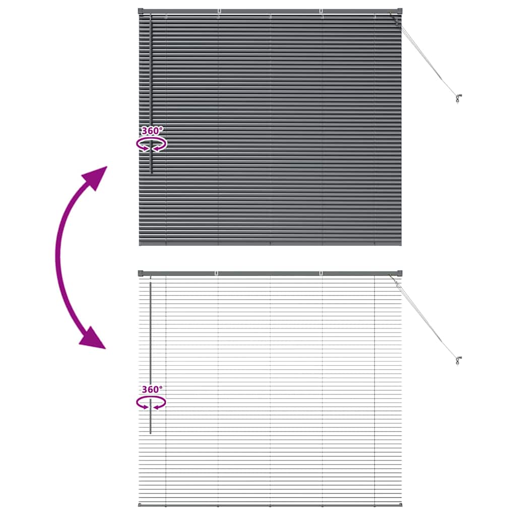 Venetian Blinds Dark Grey 130 x 150 cm Aluminium