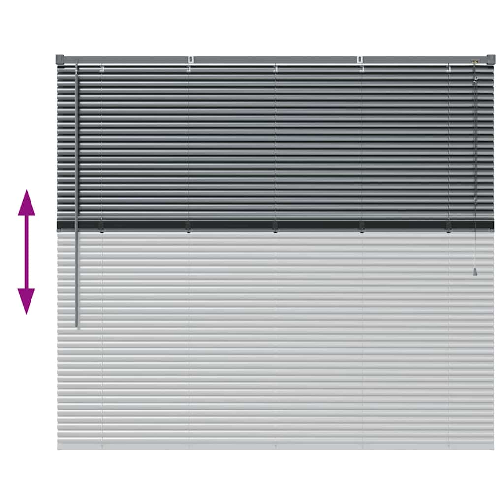 Venetian Blinds Dark Grey 130 x 150 cm Aluminium