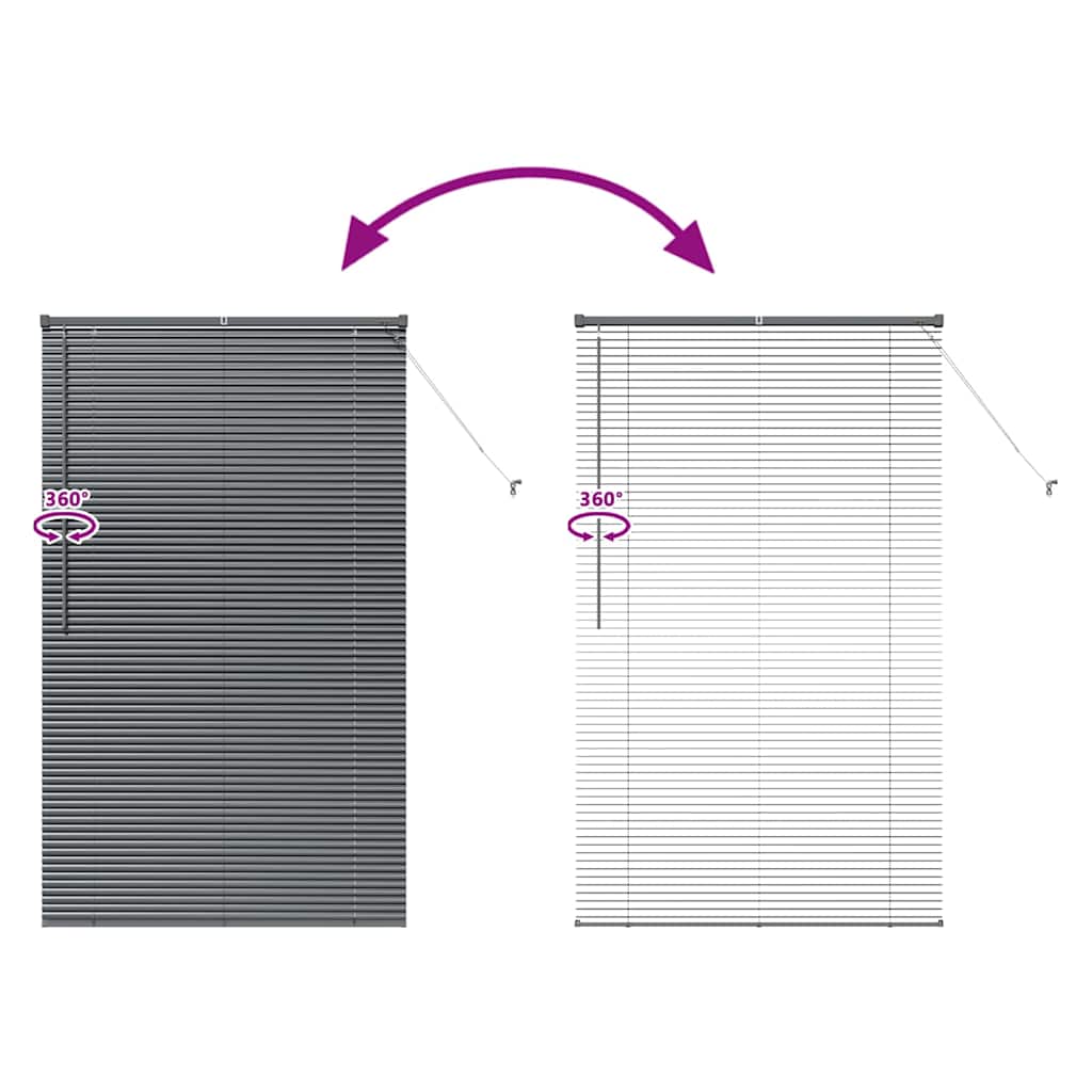 Venetian Blinds Dark Grey 175 x 105 cm Aluminium