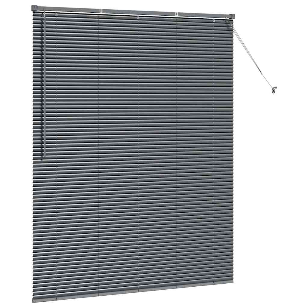 Horizontal Blinds Dark Grey 175 x 150 cm Aluminium