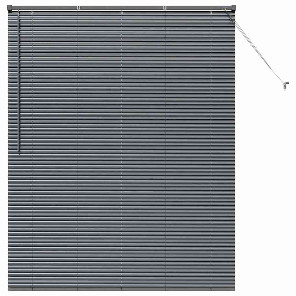 Horizontal Blinds Dark Grey 175 x 150 cm Aluminium