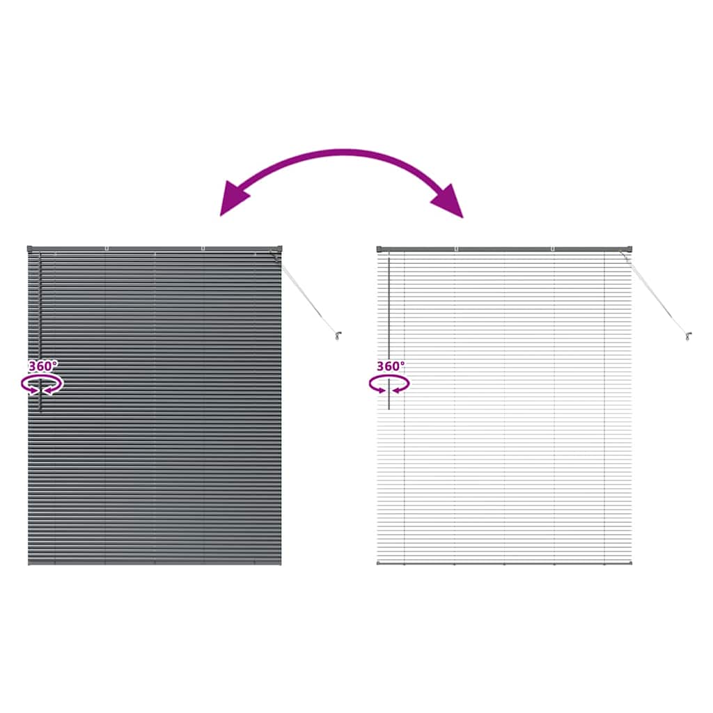 Horizontal Blinds Dark Grey 175 x 150 cm Aluminium
