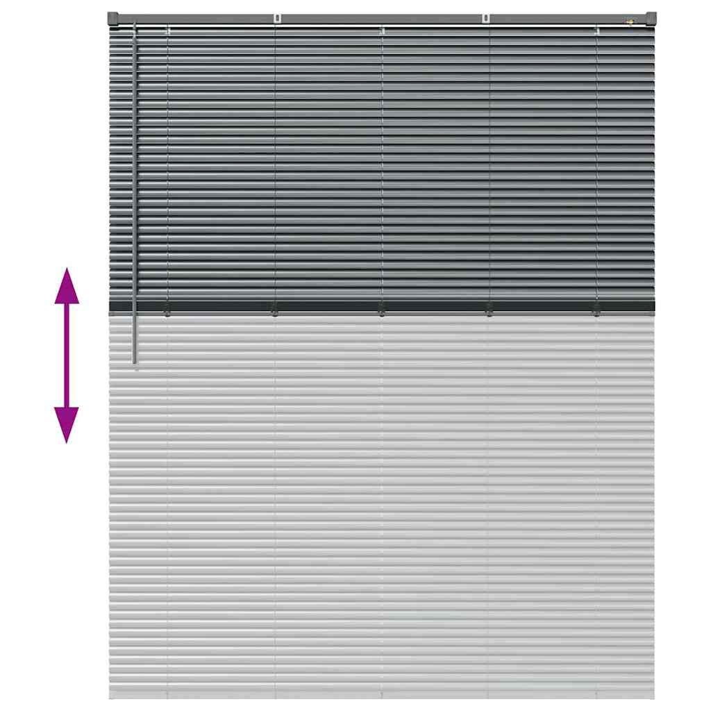 Horizontal Blinds Dark Grey 175 x 150 cm Aluminium