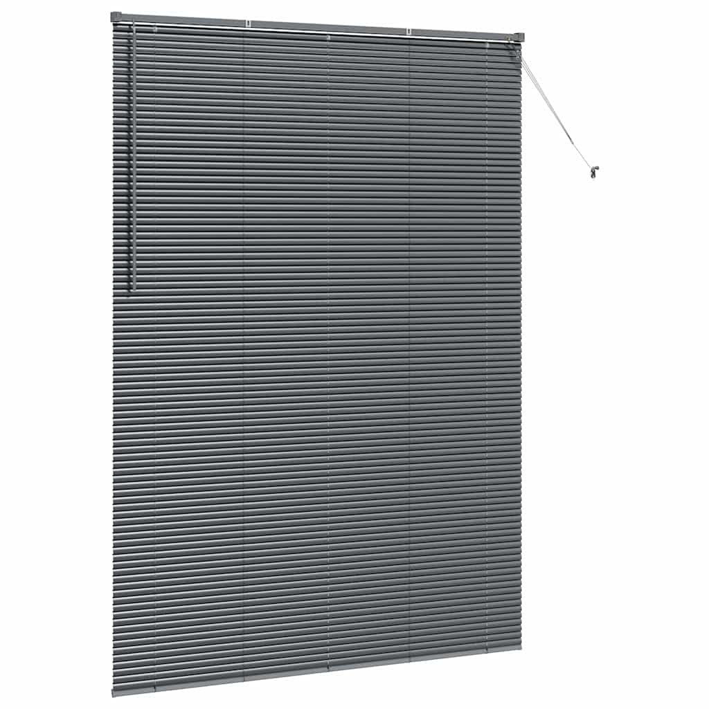 Venetian Blinds Dark Grey 220 x 155 cm Aluminium