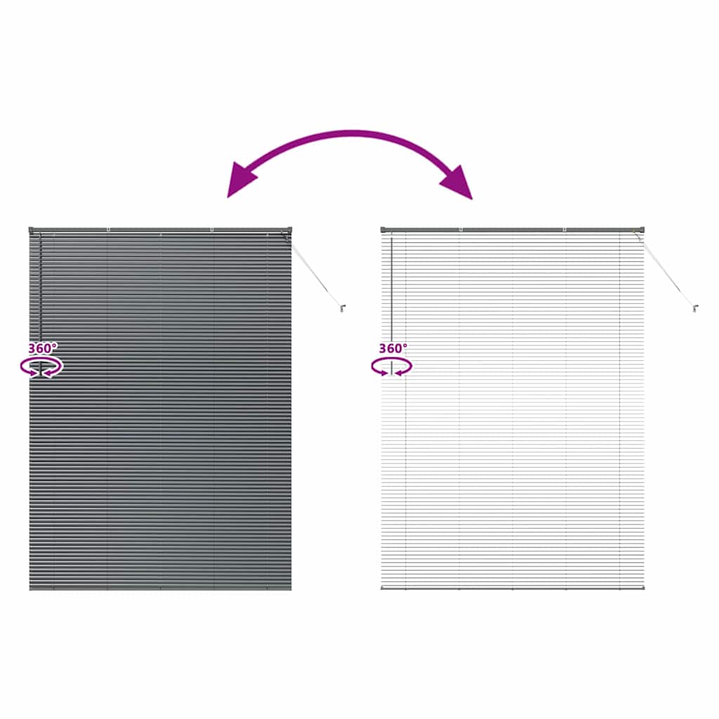 Venetian Blinds Dark Grey 220 x 160 cm Aluminium