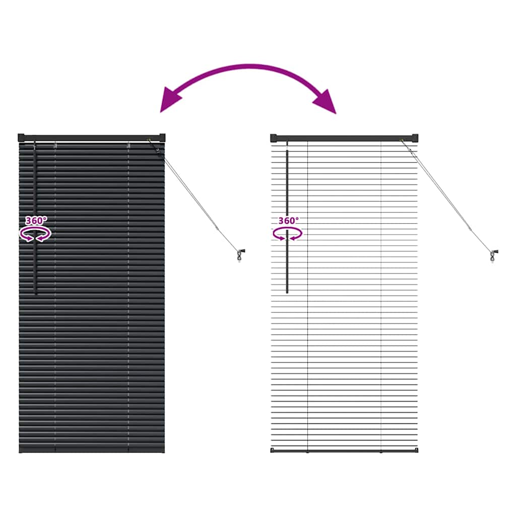 Venetian Blinds Black 60 x 2.5 x 130 cm Aluminum