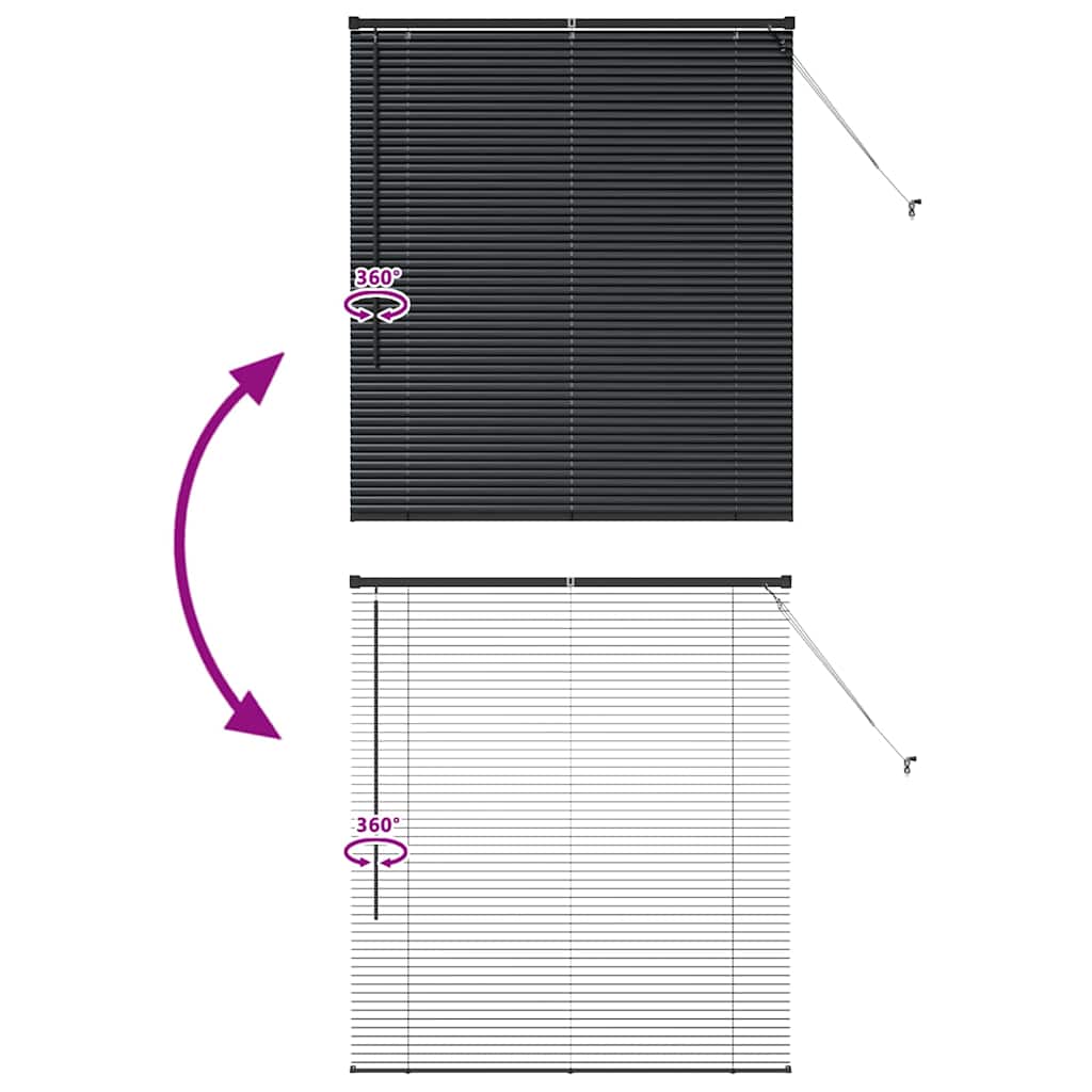Venetian Blinds Black 130 x 115 cm Aluminum