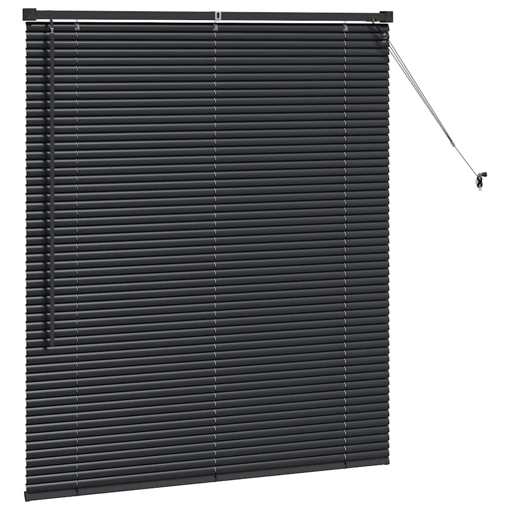 Balkenjalousien Schwarz 130 x 120 cm Aluminium