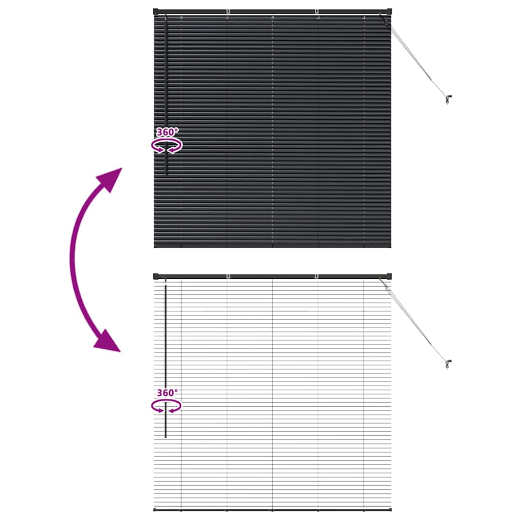 Venetian Blinds Black 130 x 130 cm Aluminum