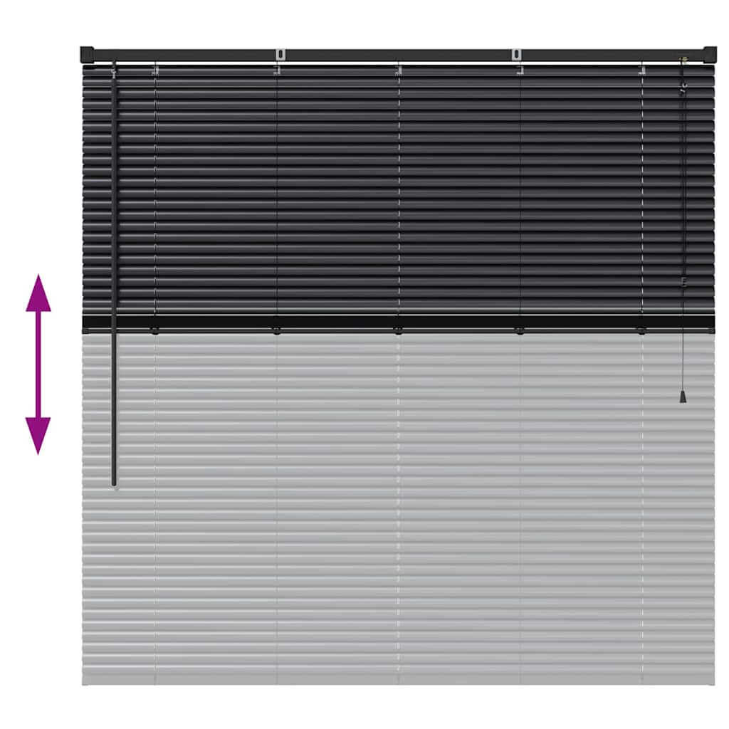 Venetian Blinds Black 130 x 130 cm Aluminum